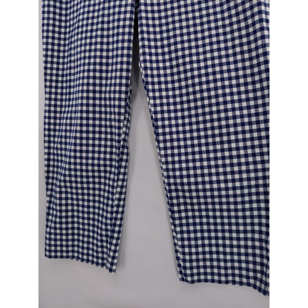 Talbots Perfect Crop Pant Women‎ 14 Blue Gingham Curvy Fit Trousers - Picture 3 of 8